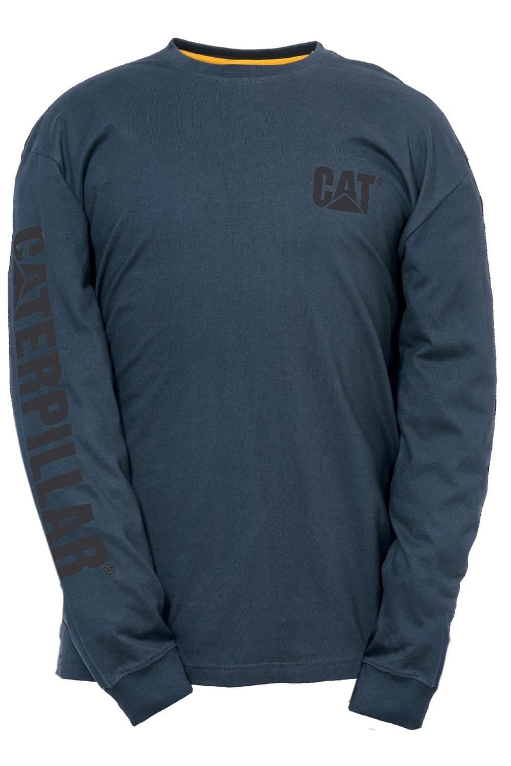 Caterpillar Caterpillar Men's Trademark Banner Long Sleeve T-Shirt in Blue