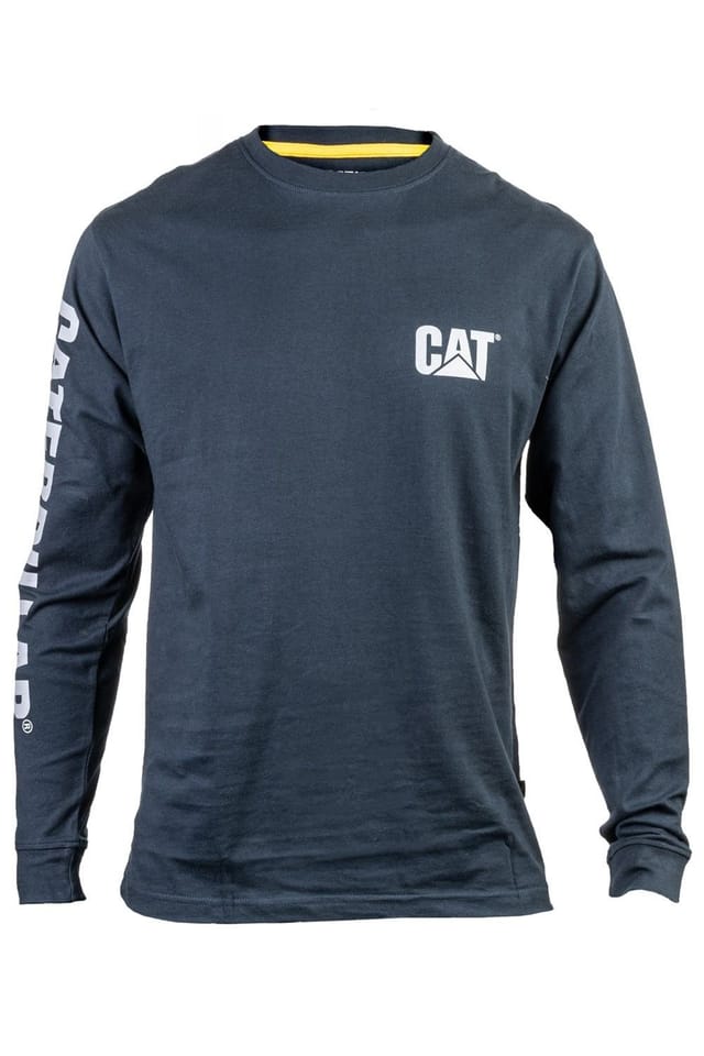 Caterpillar Caterpillar Men's Trademark Banner Long Sleeve T-Shirt in Blue - 2