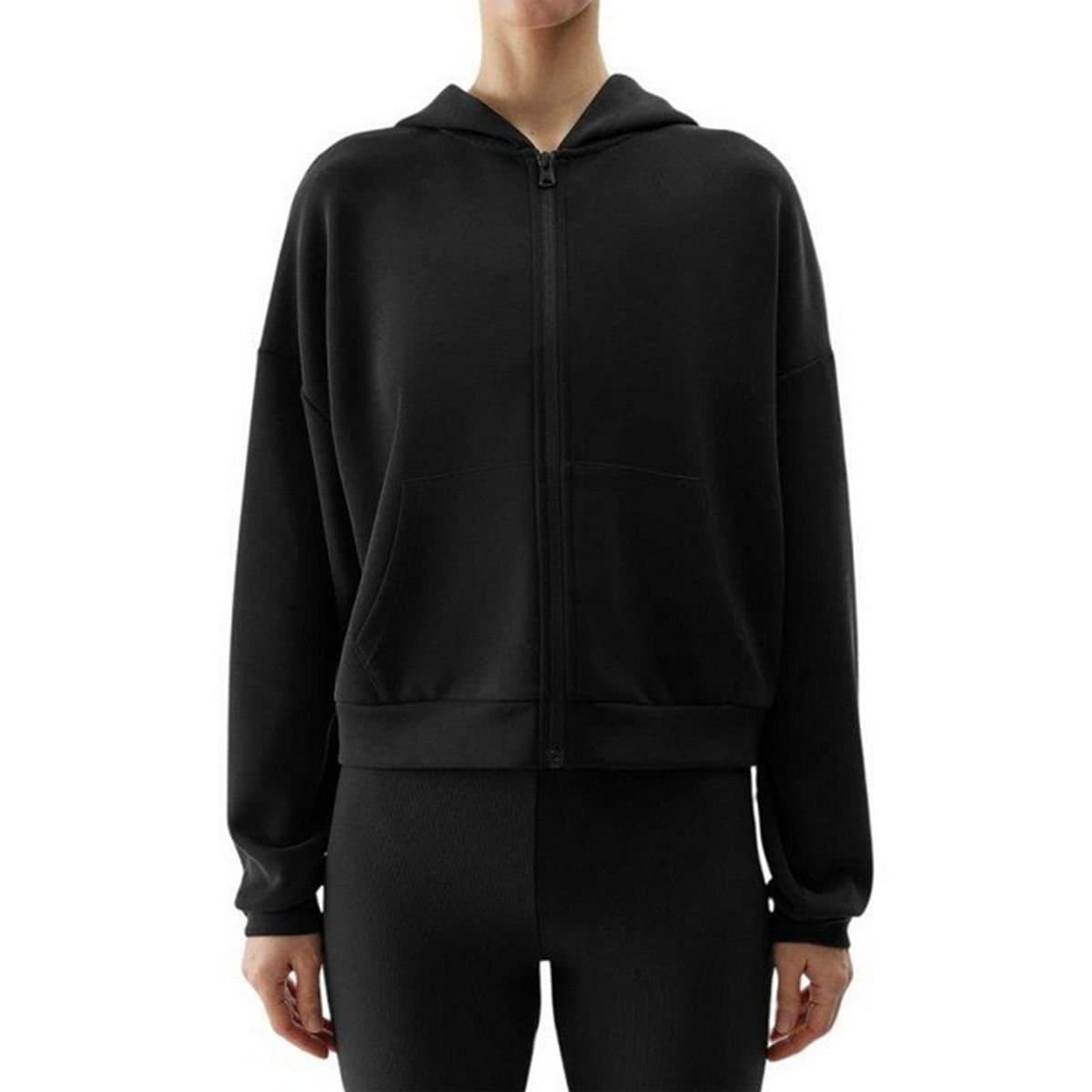 4F 4F Women's WSS24TSWSF1002 Full Zip Hoodie in Black
