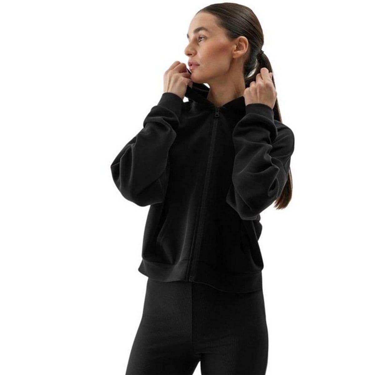 4F 4F Women's WSS24TSWSF1002 Full Zip Hoodie in Black - 4