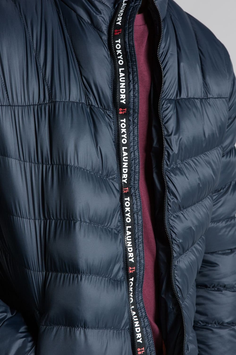 Tokyo Laundry Tokyo Laundry Men's Padded Funnel Neck Full Zip Jacket in Navy - 4