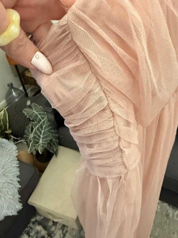 ASOS ASOS Anaya With Love Dusty Pink Tulle One Shoulder Maxi Dress UK 12 Bridesmaid