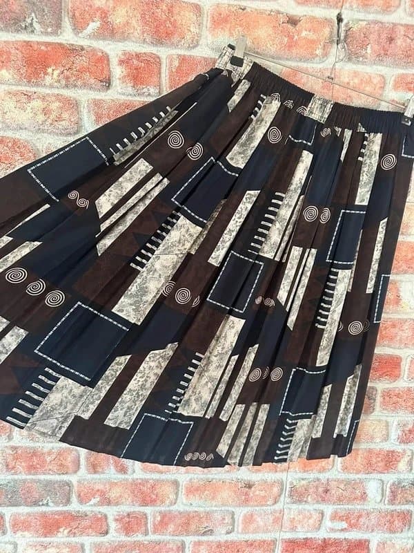 Vintage Abstract Vintage Pleated Skirt