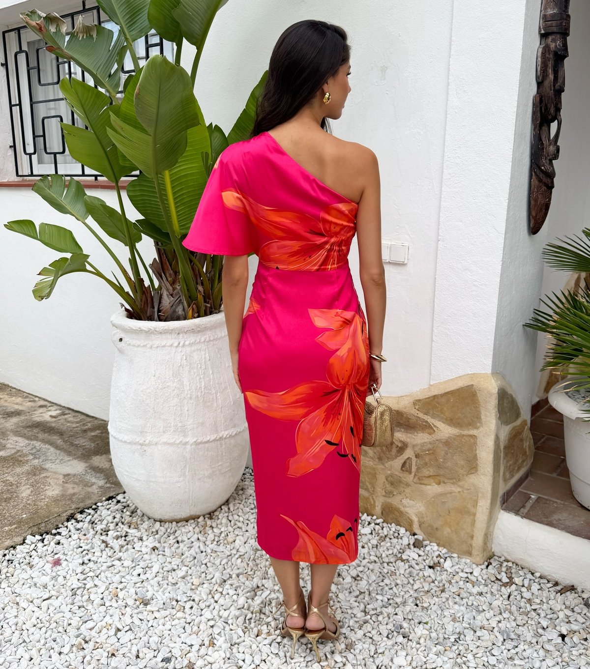 AX Paris Women's Pink Floral One Flutter Sleeve Midi Dress AX Paris New Look - 3