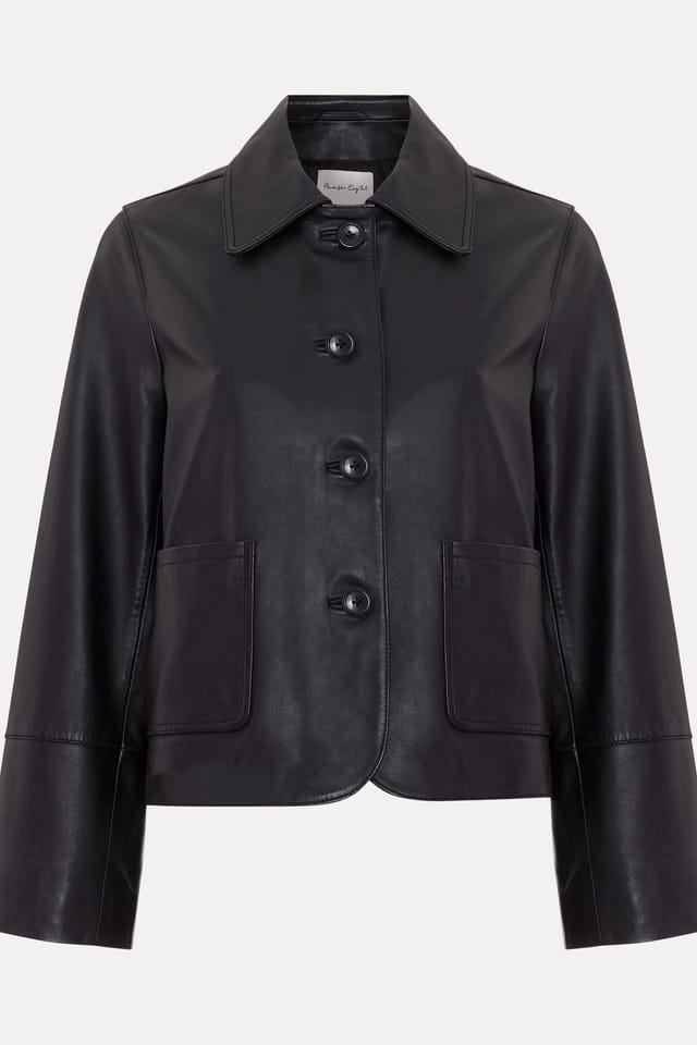 Phase Eight Phase Eight Women's Pippa Leather Jacket in Jet Black - 2