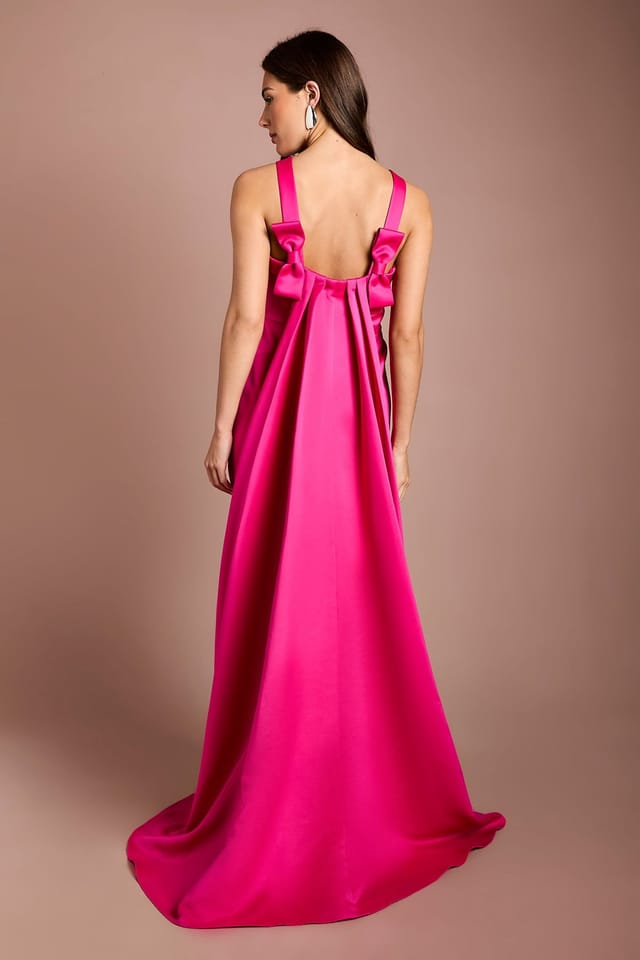 Coast Coast Women's Muse Satin Drape Detail Strappy Midi Dress in Magenta - 3