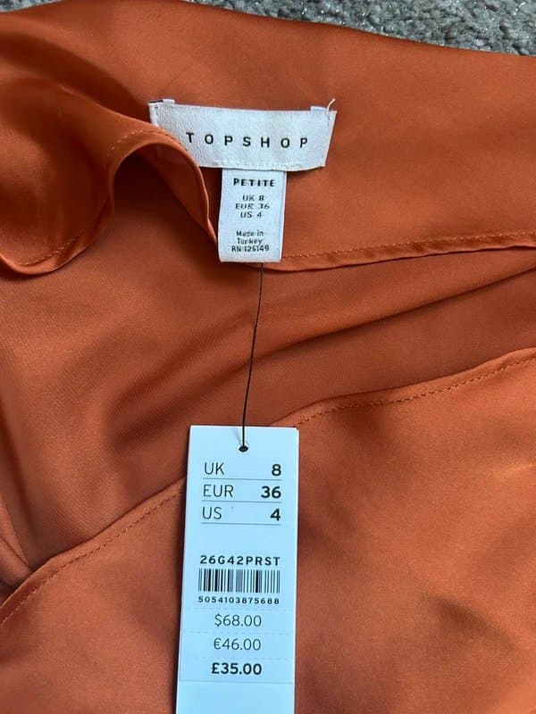 Topshop Orange midi dress