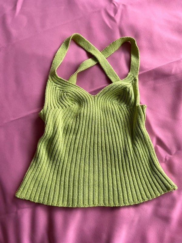 Morgan de Toi Green Cross Back Haltertop