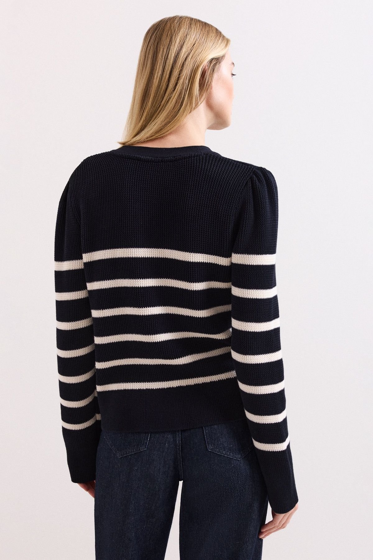 Phase Eight Phase Eight Women's Grace Button-Front Round Neck Cardigan in Dark Navy - 3