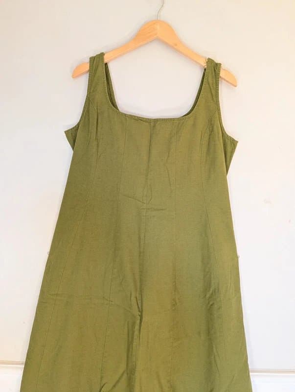 ASOS ASOS Cotton Moss Green A-Line Summer Dress