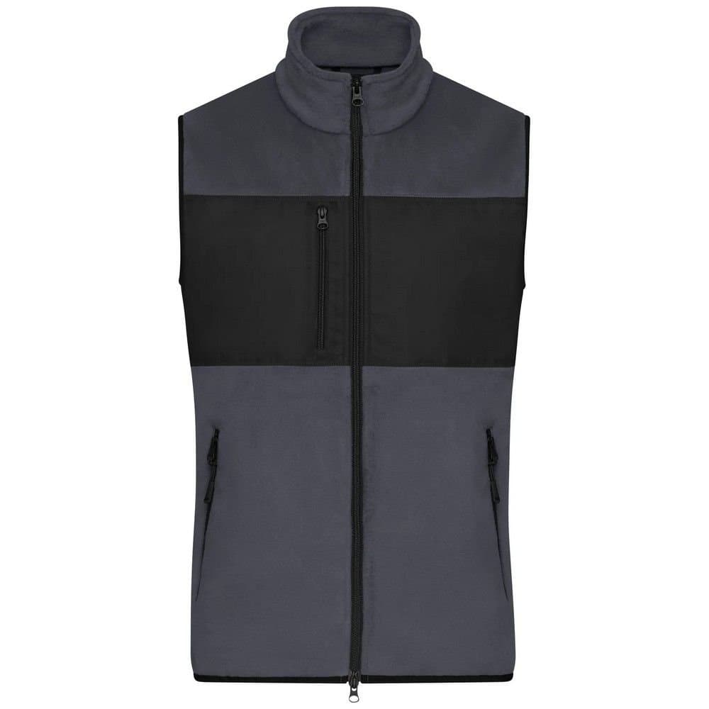 James and Nicholson James and Nicholson Men's Contrast Fleece Gilet in Mid Grey