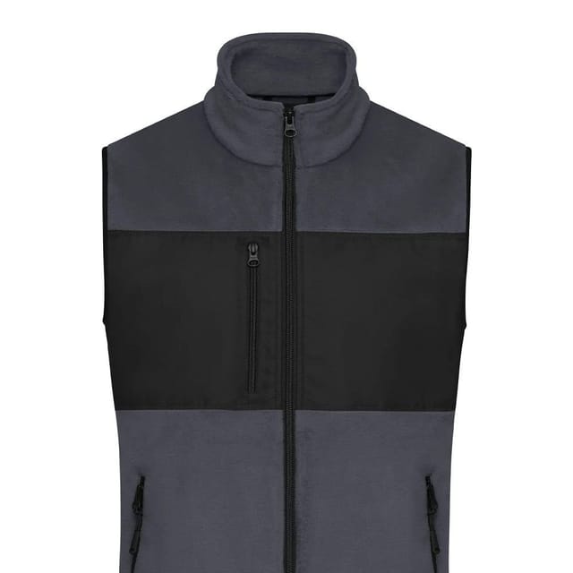 James and Nicholson James and Nicholson Men's Contrast Fleece Gilet in Mid Grey - 2