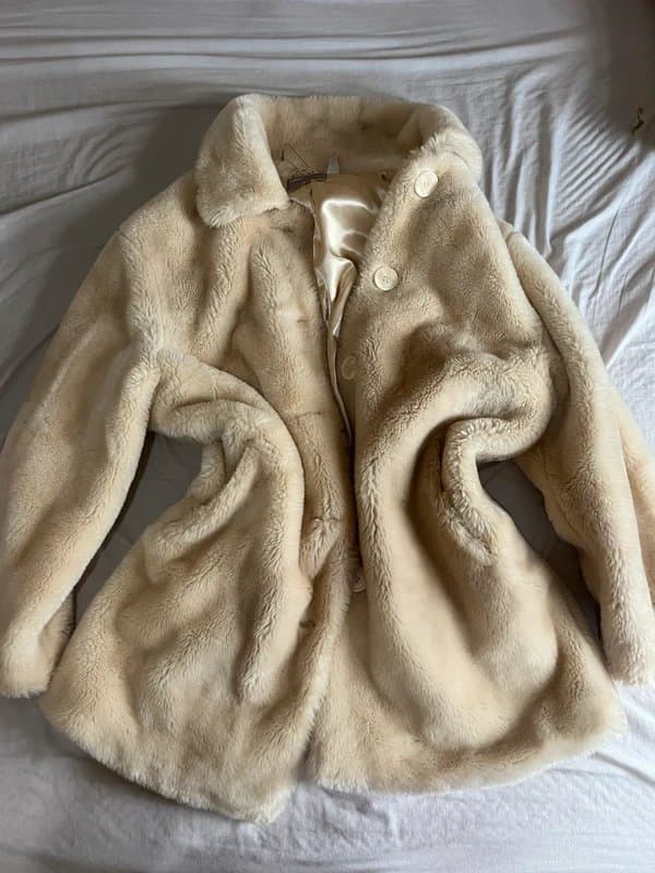 ASOS Design ASOS design faux fur cream coat