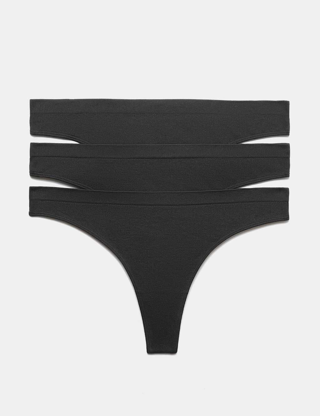 Marks & Spencer M&S 3pk Comfort Rib Thongs Black