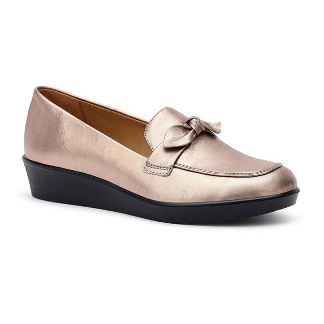 Hotter Hotter Women's 'Amber' Wedge Loafers in Rose Gold - 2