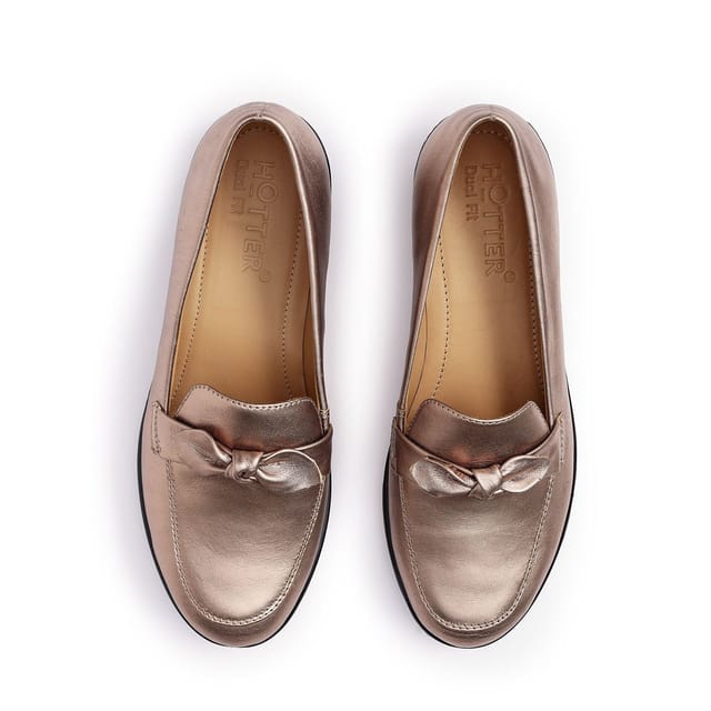 Hotter Hotter Women's 'Amber' Wedge Loafers in Rose Gold - 3