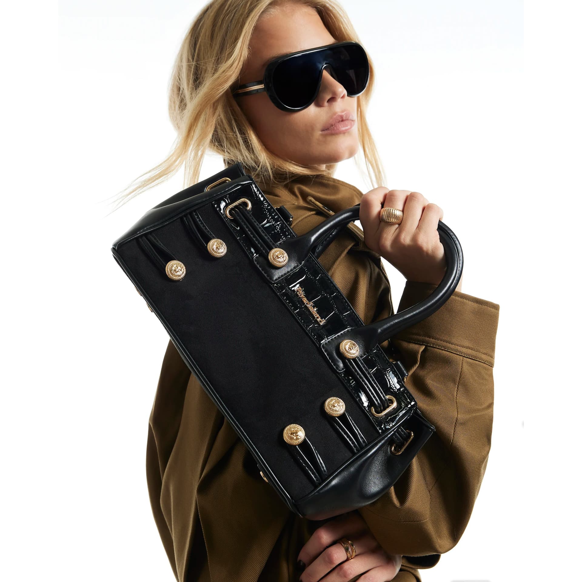 River Island River Island Womens Black Drummer Boy Tote Bag