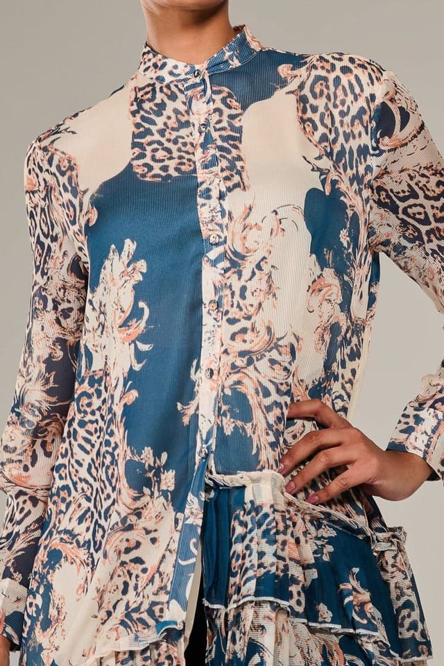 Jolie Moi Jolie Moi Women's Dipped Hem Shirt Midi Dress in Teal - 3