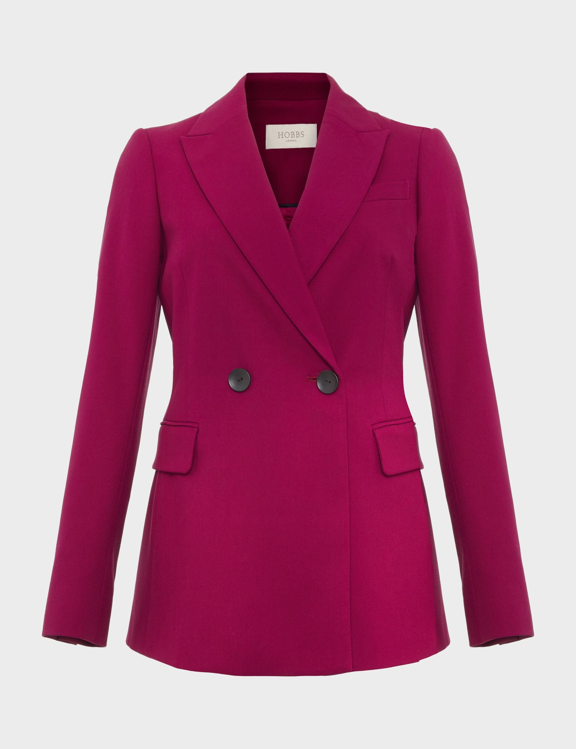 Hobbs London Hobbs London Women's Nola Double Breasted Suit Jacket in Magenta - 2