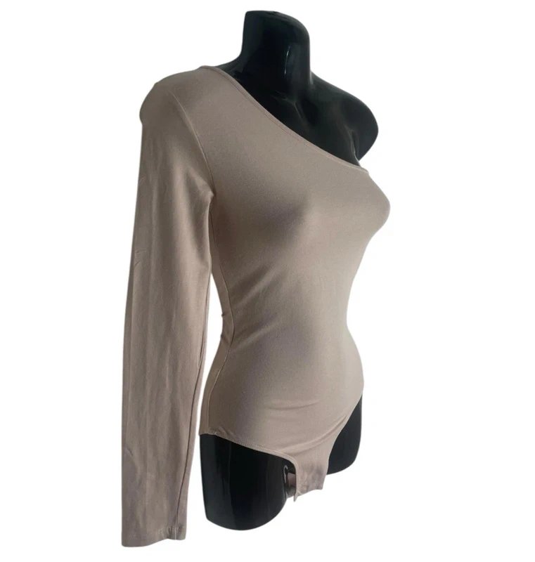 New Look New Look Bodysuit Women's UK Size 6 Beige One Long Sleeve - 1