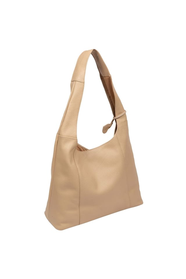 NiNa Amora NiNa Amora Women's 'Renata' Leather Shoulder Bag in Beige - 3