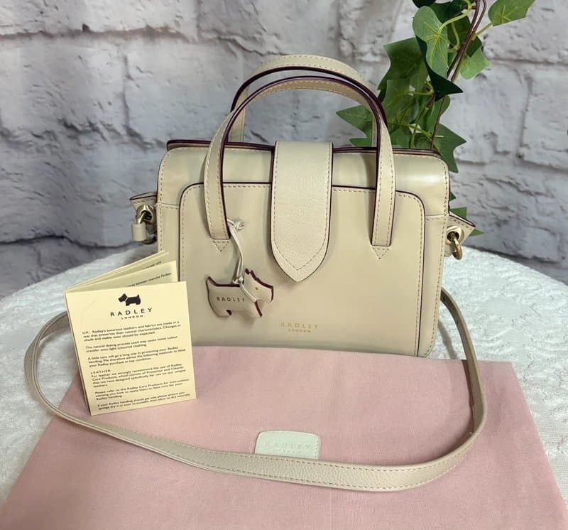 Radley Radley BNWOT “Glasshouse St” Small Leather Grab Bag, Beige RRP £149