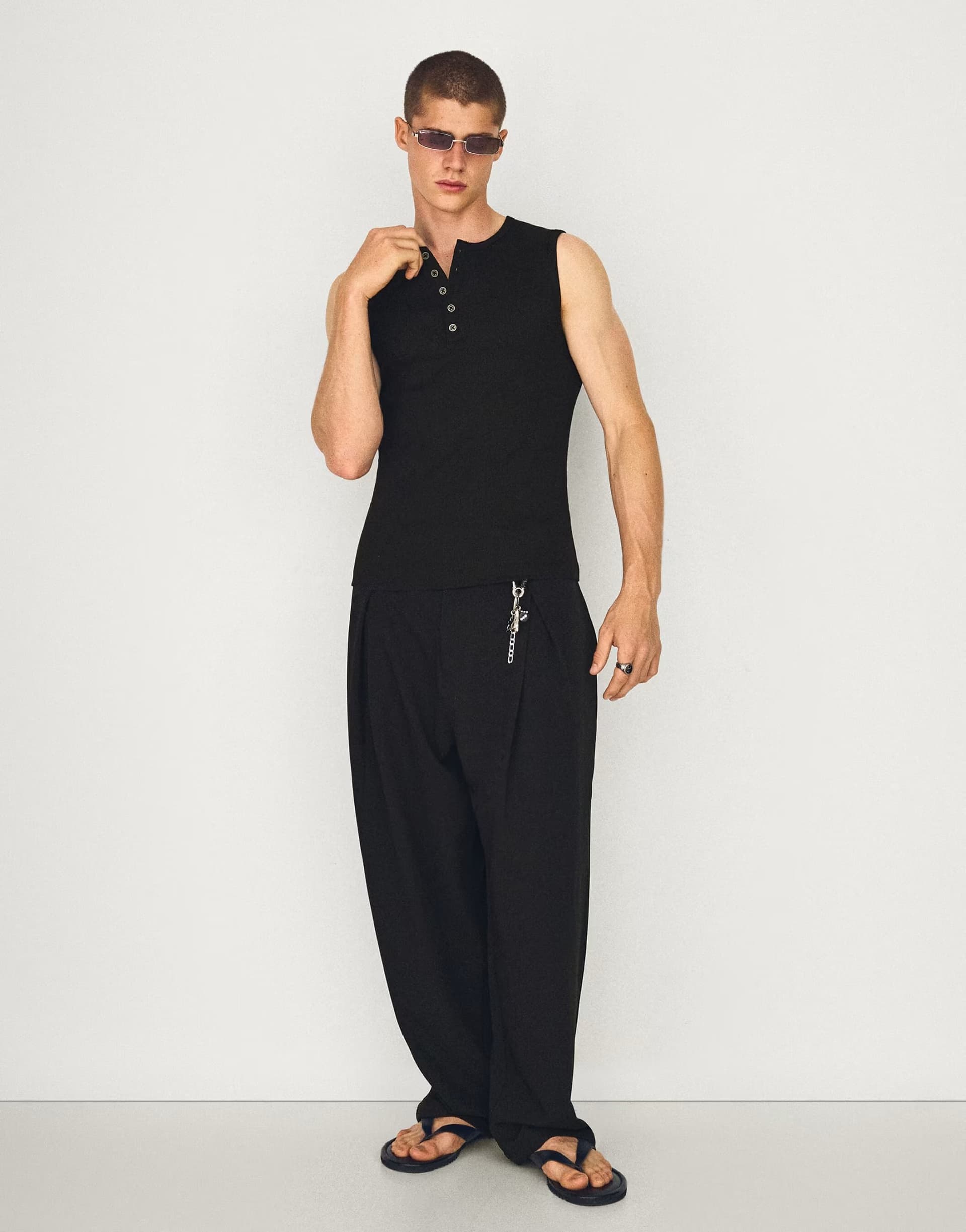 ASOS ASOS Black Pleated Baggy Trousers