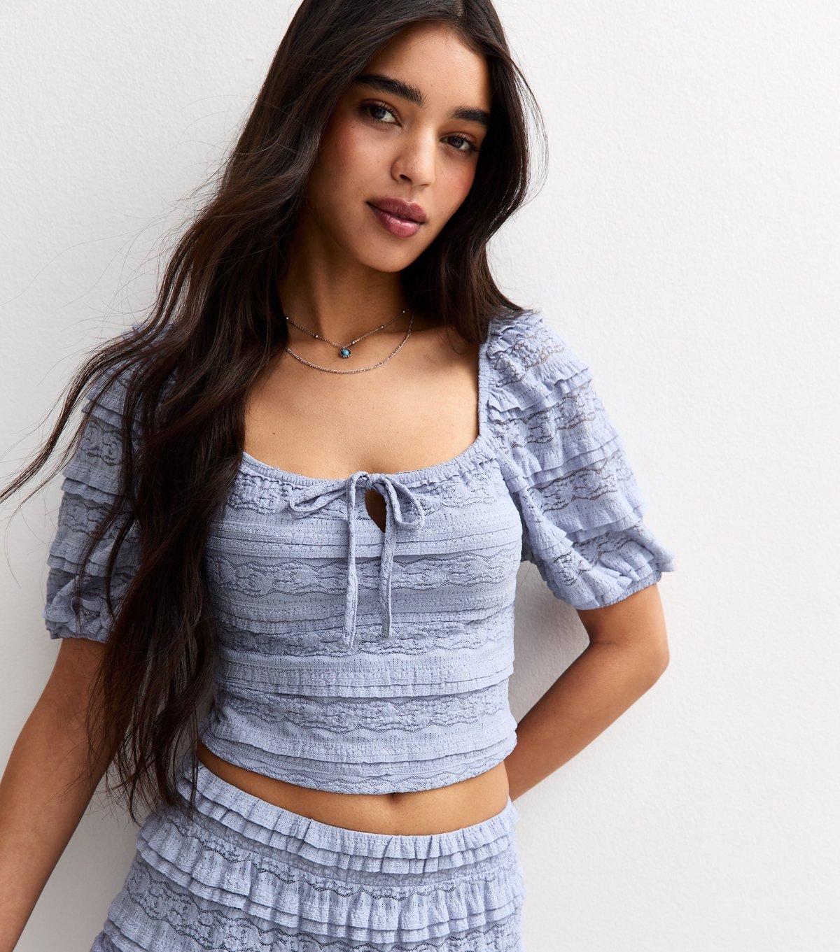 New Look Women's Blue Smocked Puff Sleeve Top New Look - 2