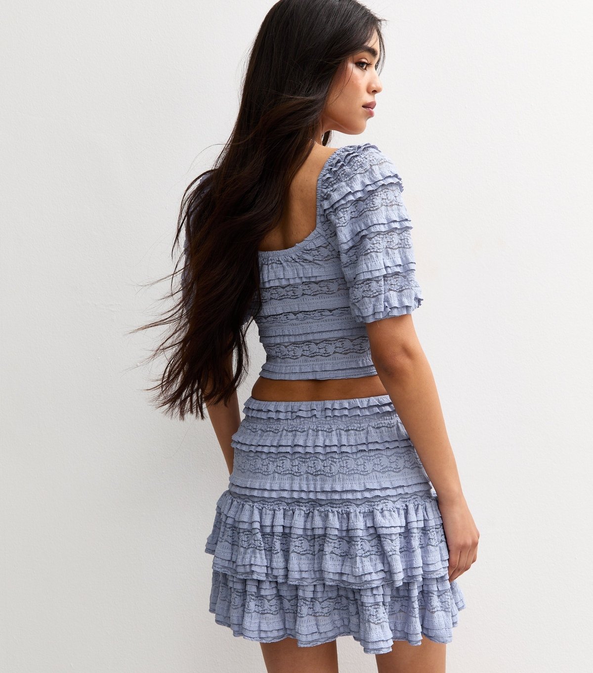 New Look Women's Blue Smocked Puff Sleeve Top New Look - 4