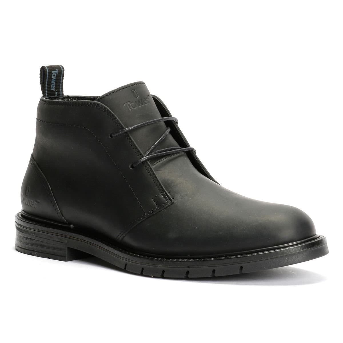 TOWER LONDON TOWER LONDON Men's Mens Armour Leather Chukka Boots in Black