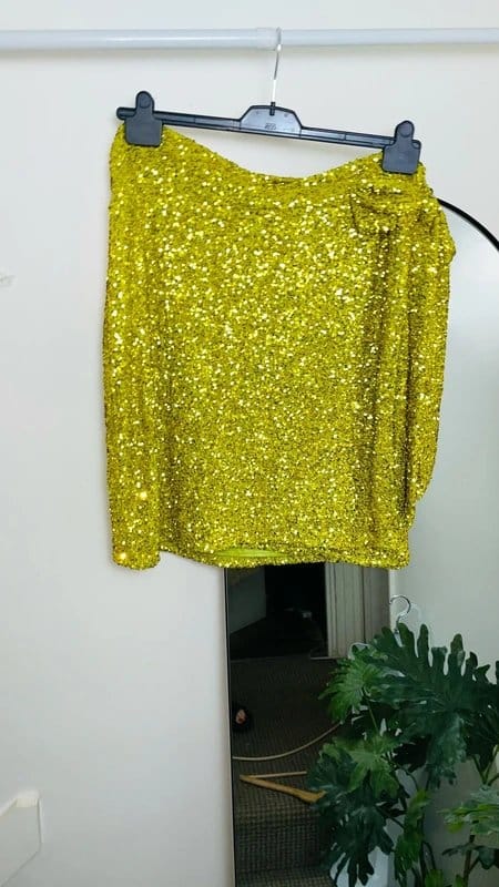 Never Fully Dressed New -Never Fully Dressed Sequin Mini Skirt In Lime Green | Size : 18 - 1