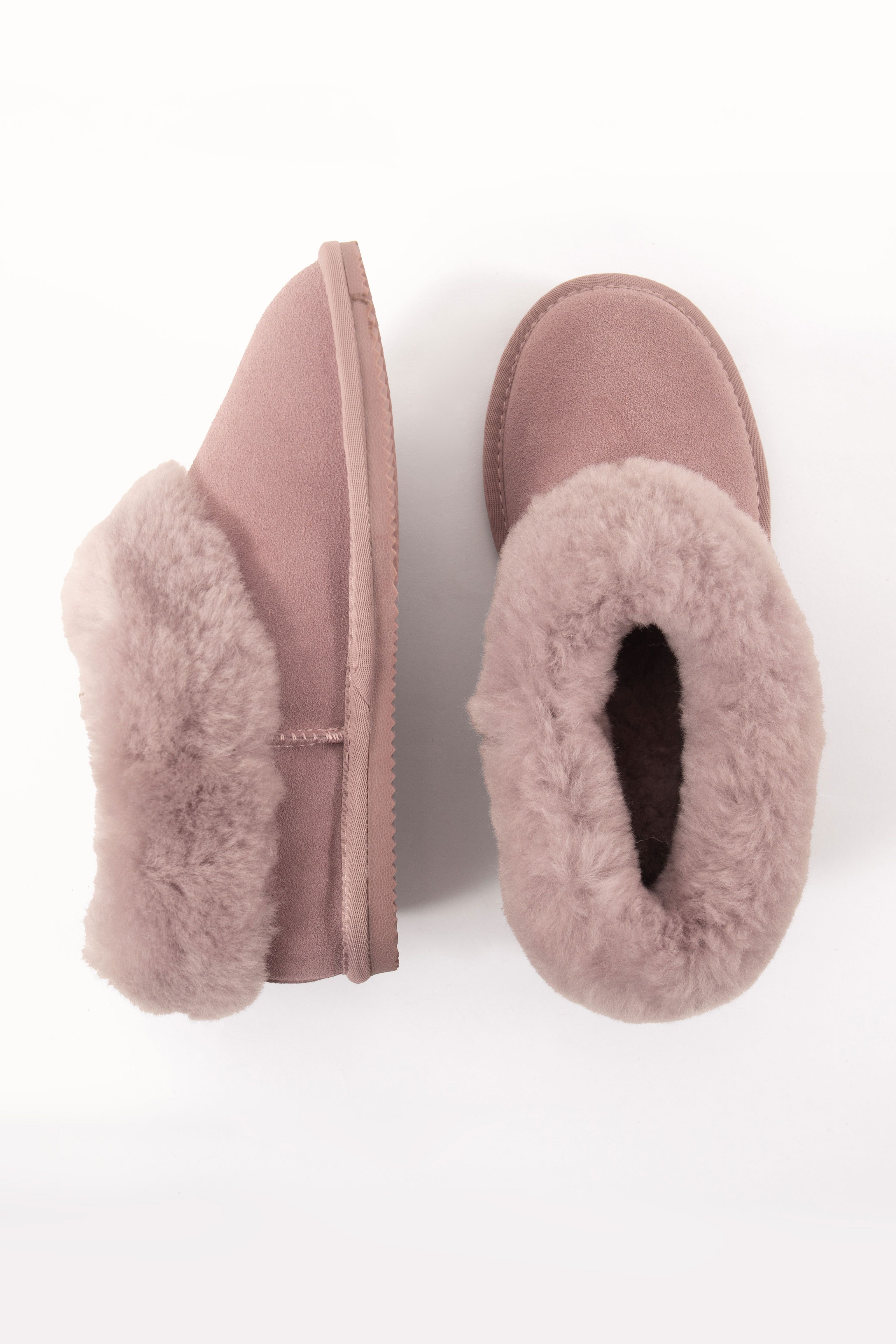 WoolOvers WoolOvers Women's Womens Short Sheepskin Slipper Boot in Light Pink - 2