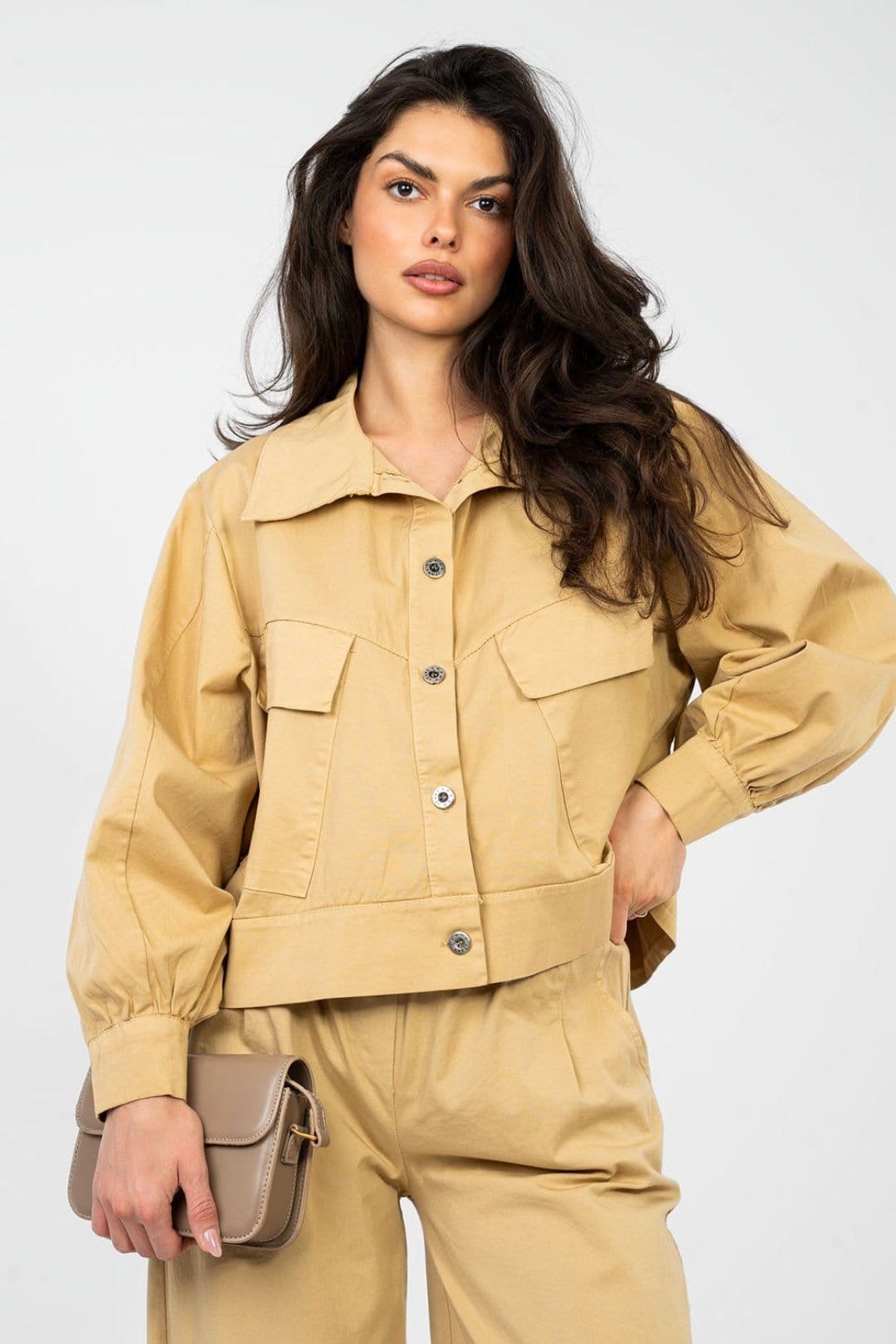 Love Lace Brown Cotton Casual Shirt with Pockets