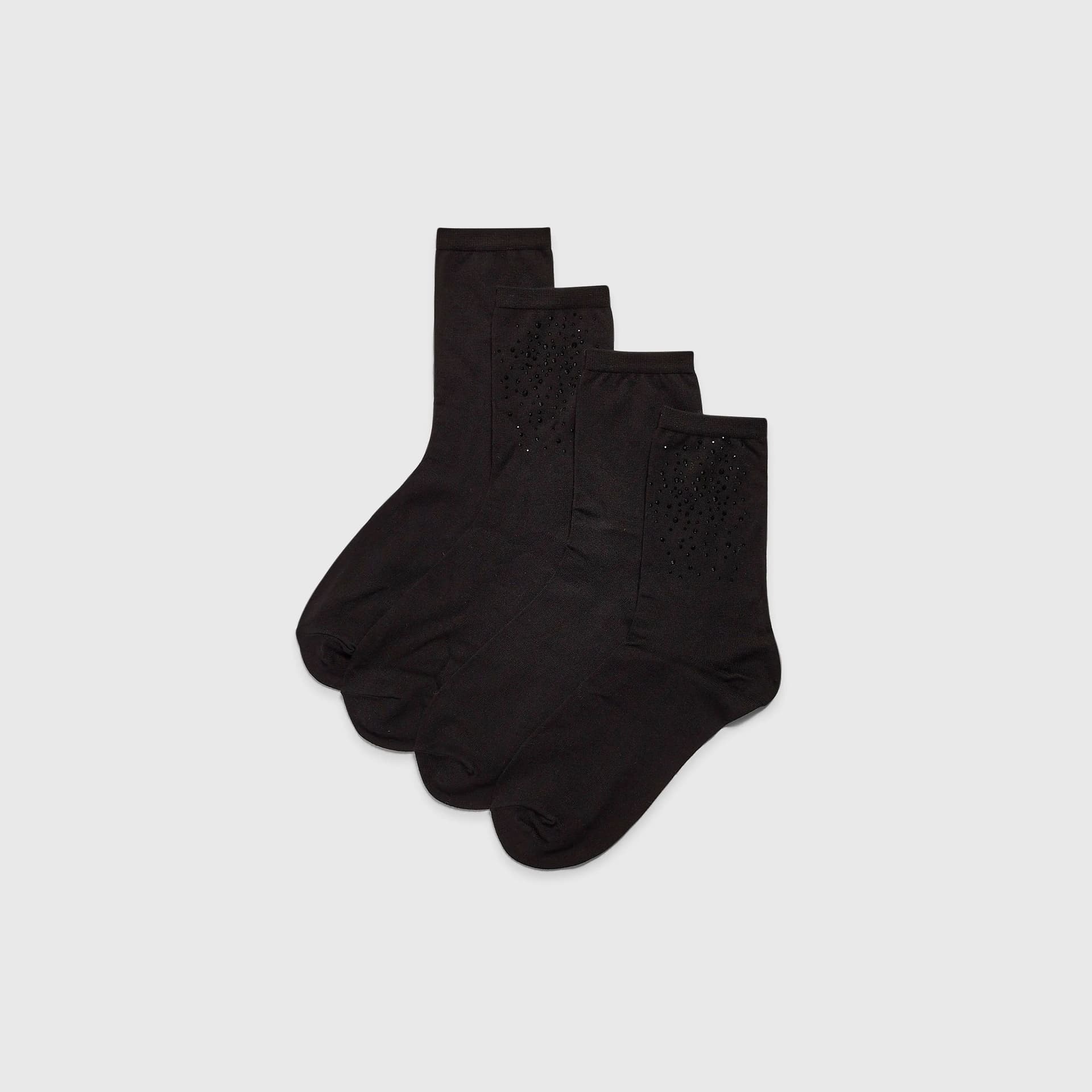 River Island River Island Womens Black Embellished Socks 2 Pack