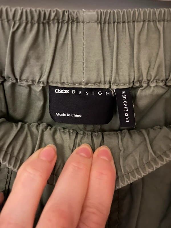 ASOS Khaki cargo pants size 12