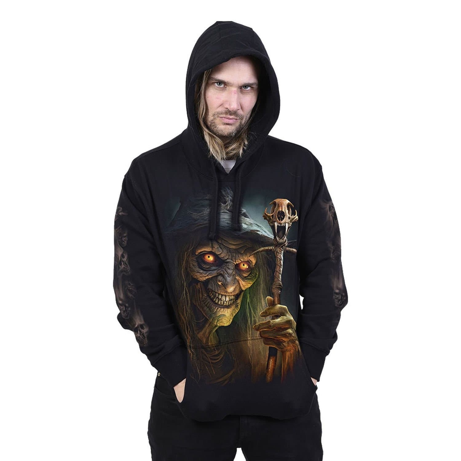 Spiral Direct Spiral Direct Men's Witch´s Brew Back & Sleeve Print Pull Over Hoodie in Black