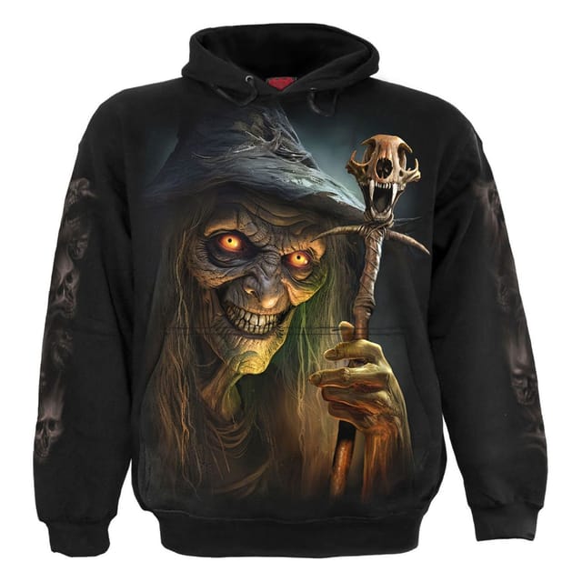 Spiral Direct Spiral Direct Men's Witch´s Brew Back & Sleeve Print Pull Over Hoodie in Black - 2