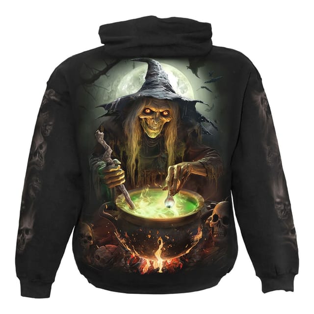 Spiral Direct Spiral Direct Men's Witch´s Brew Back & Sleeve Print Pull Over Hoodie in Black - 3