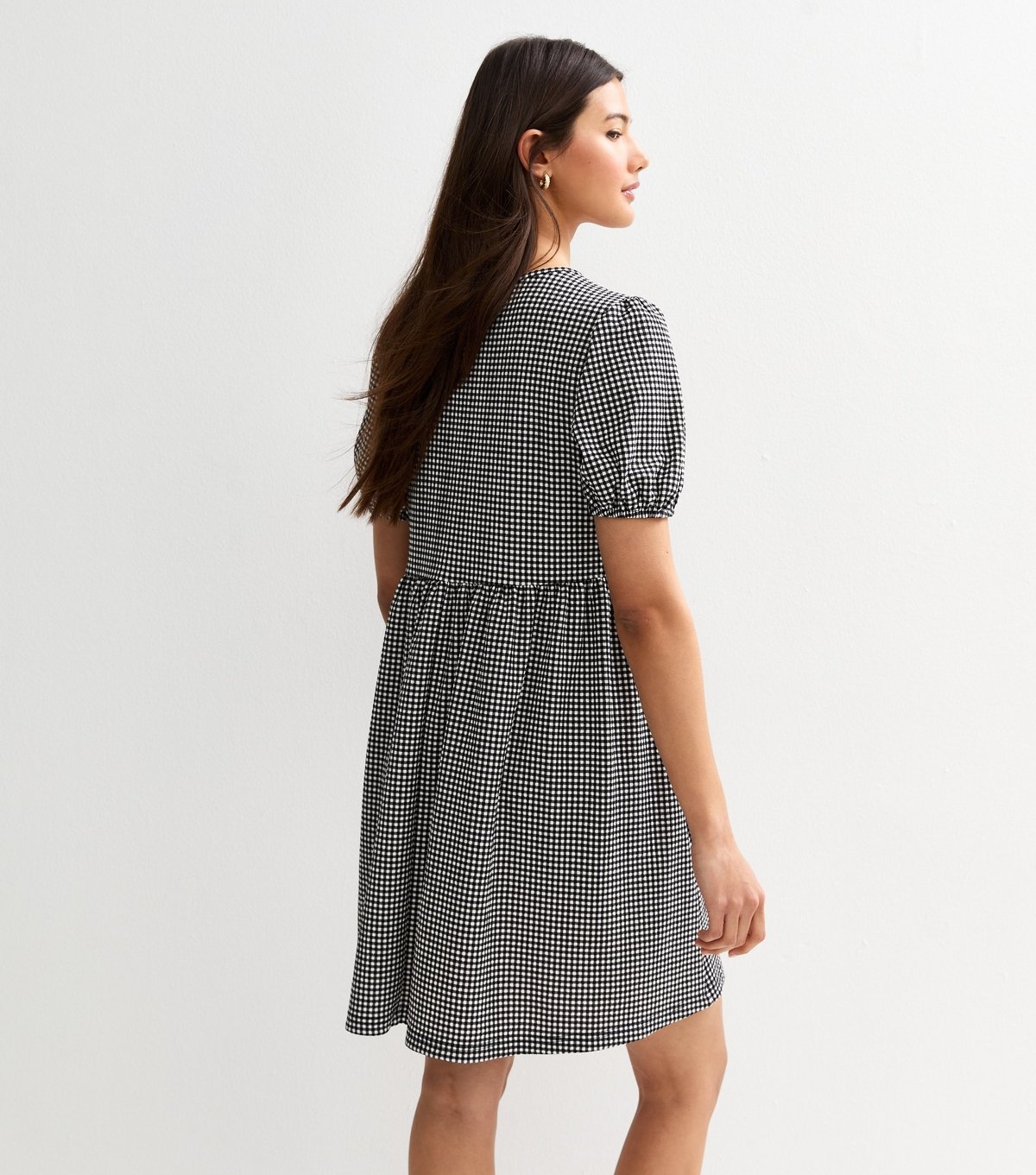 New Look Women's Black Gingham Check Tie Front Mini Dress New Look - 4