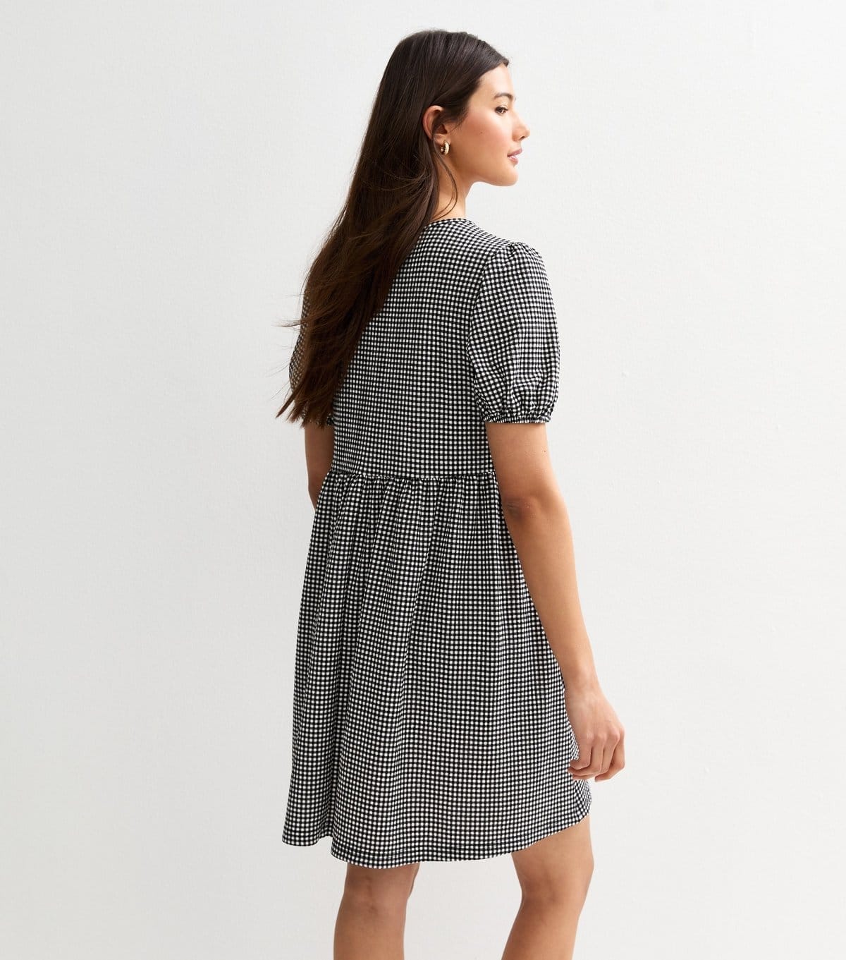 New Look Women's Black Gingham Check Tie Front Mini Dress New Look - 4
