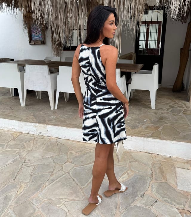 AX Paris Women's Black Zebra Print Racer Slip Mini Dress AX Paris New Look - 3