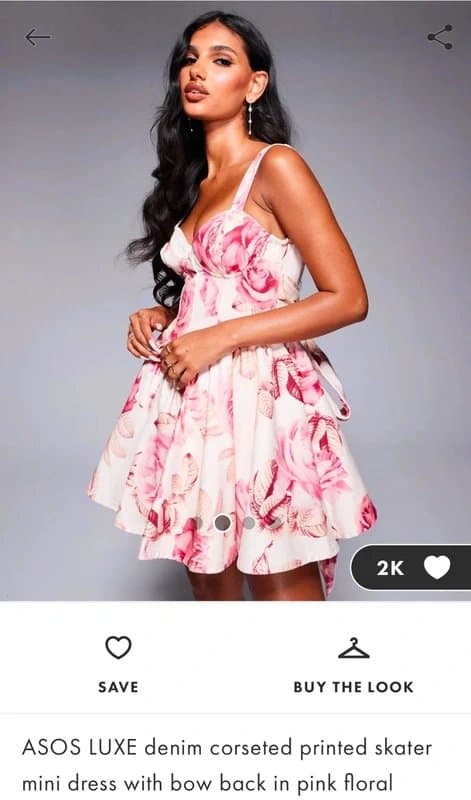 ASOS ASOS Luxe pink floral bow back dress