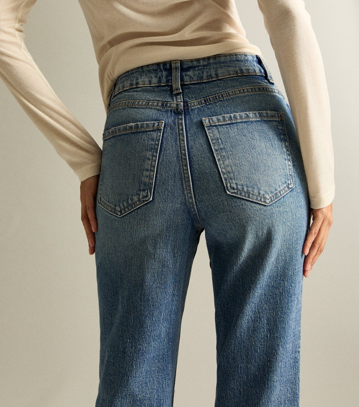 New Look Women's Blue Vintage Tint High Waist Tori Mom Jeans New Look - 4