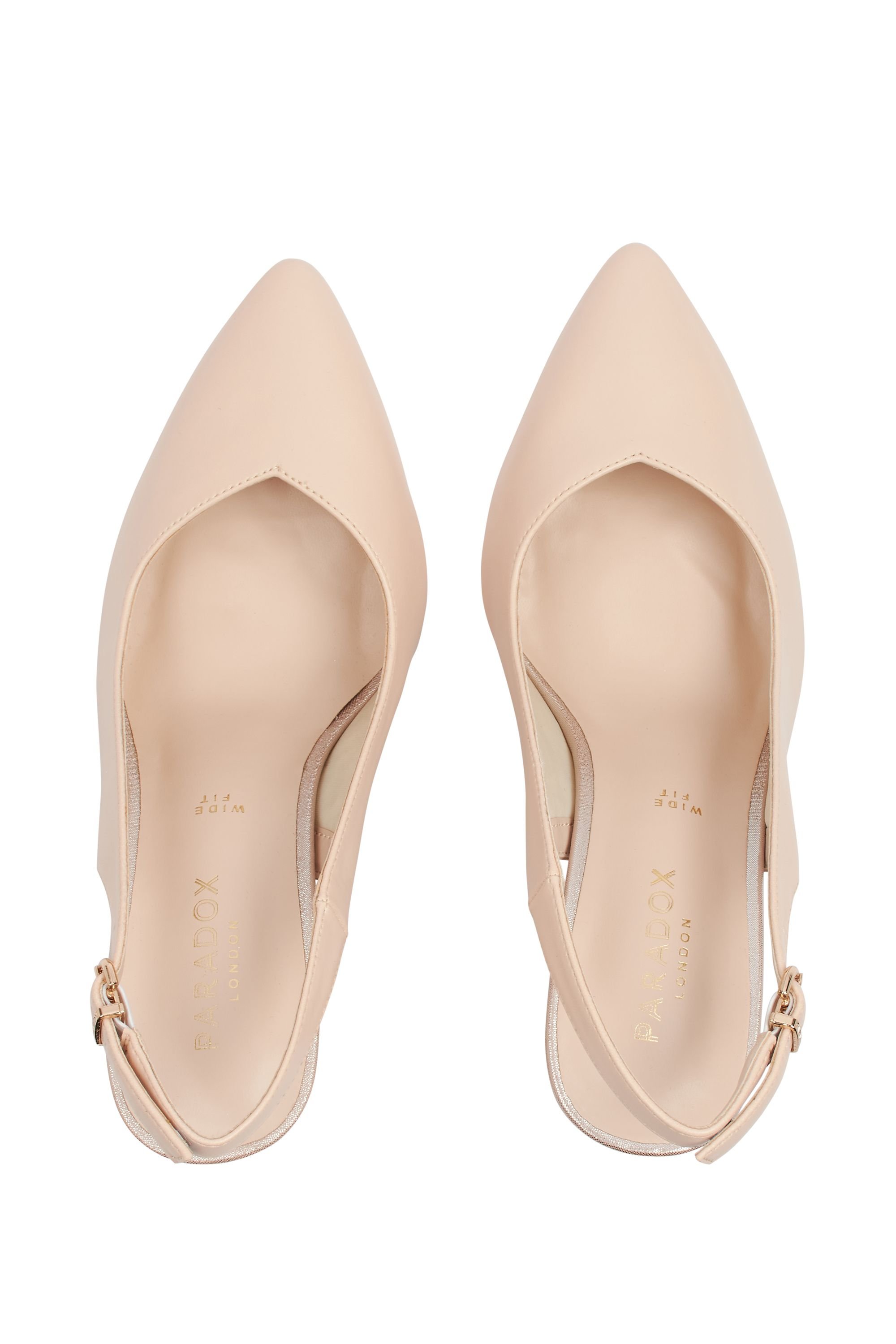 Paradox London Paradox London Women's 'Giovanna' Wide Fit Block Heel Slingback in Nude - 3