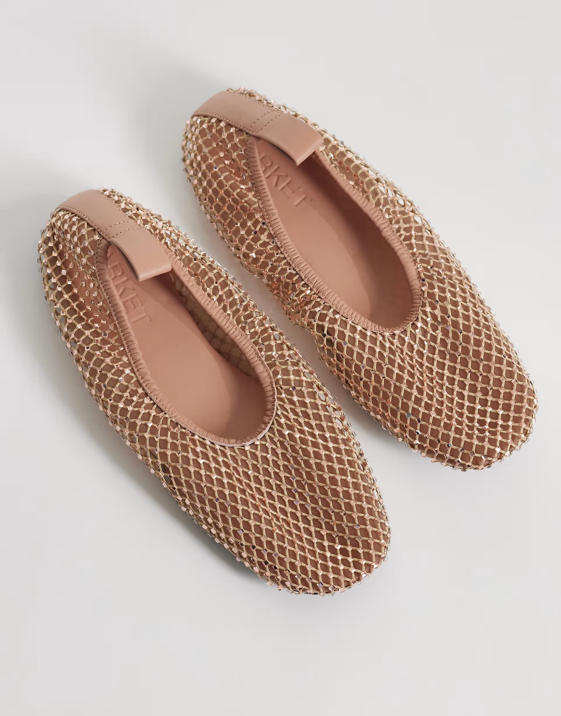 ASOS ARKET embellished ballerina flats in light beige