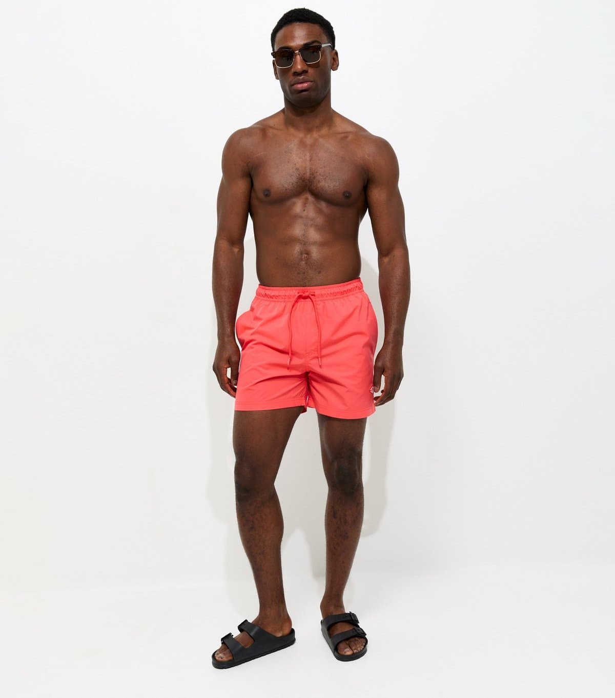 jack & jones Men's Bright Pink Regular Drawstring Swim Shorts Jack & Jones New Look