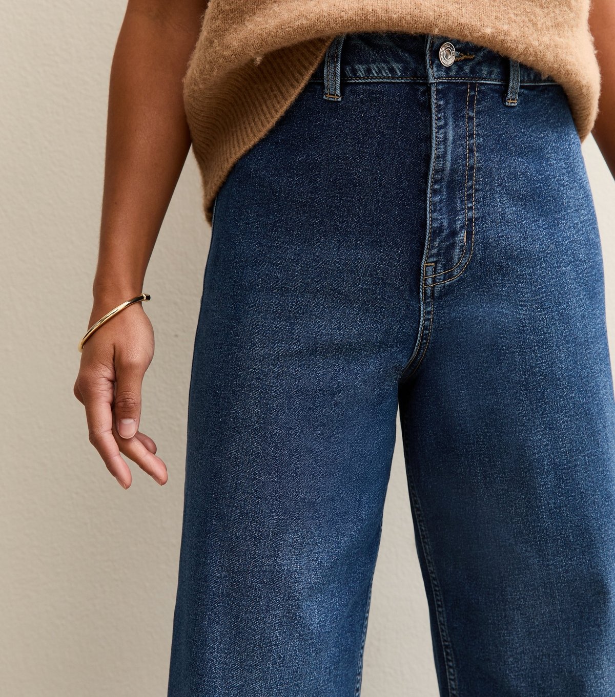 New Look Women's Petite Blue Stretch Wide Leg Jeans New Look - 2