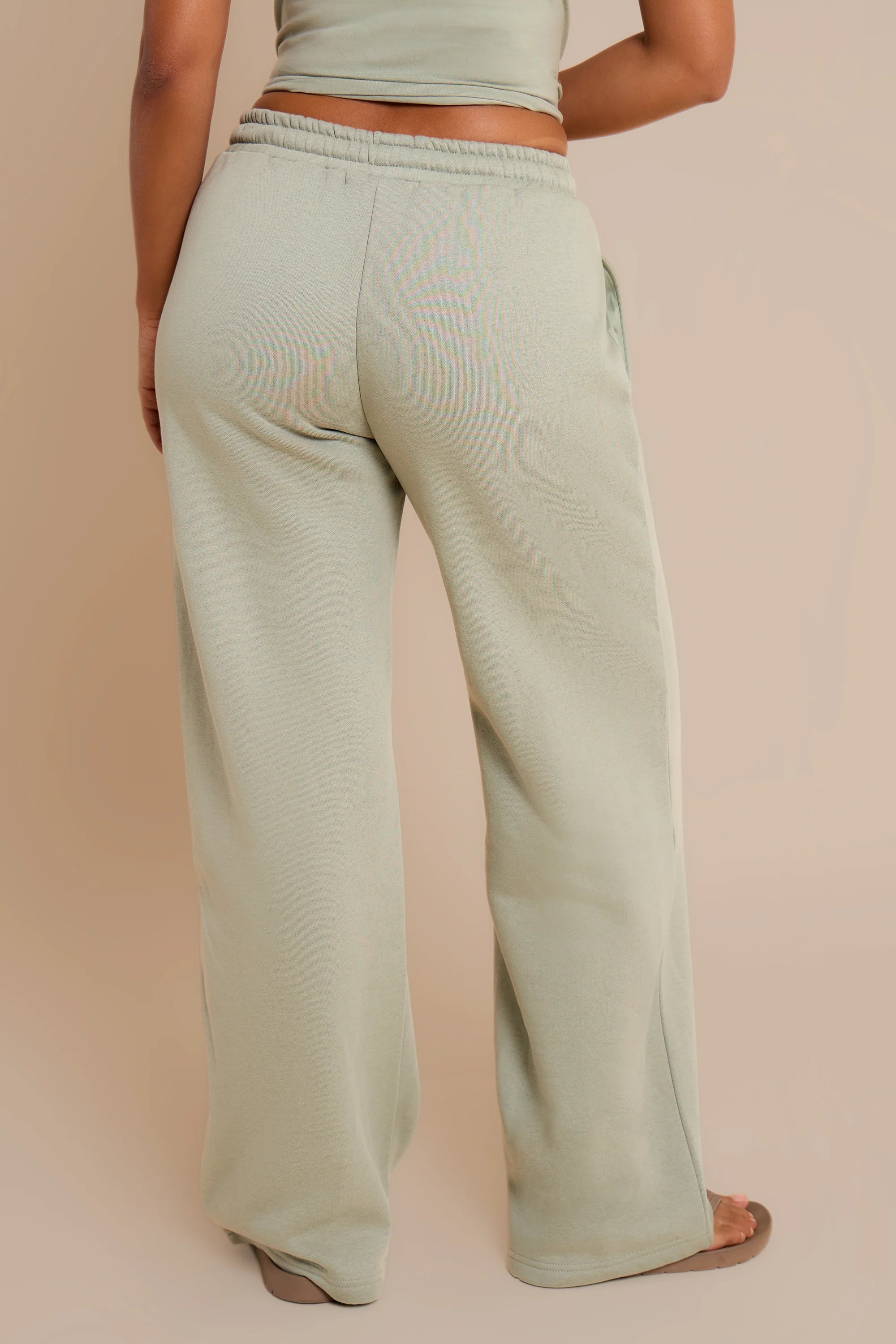 Kaiia Kaiia Jeans Embossed Wide Leg Joggers Eucalyptus - 3