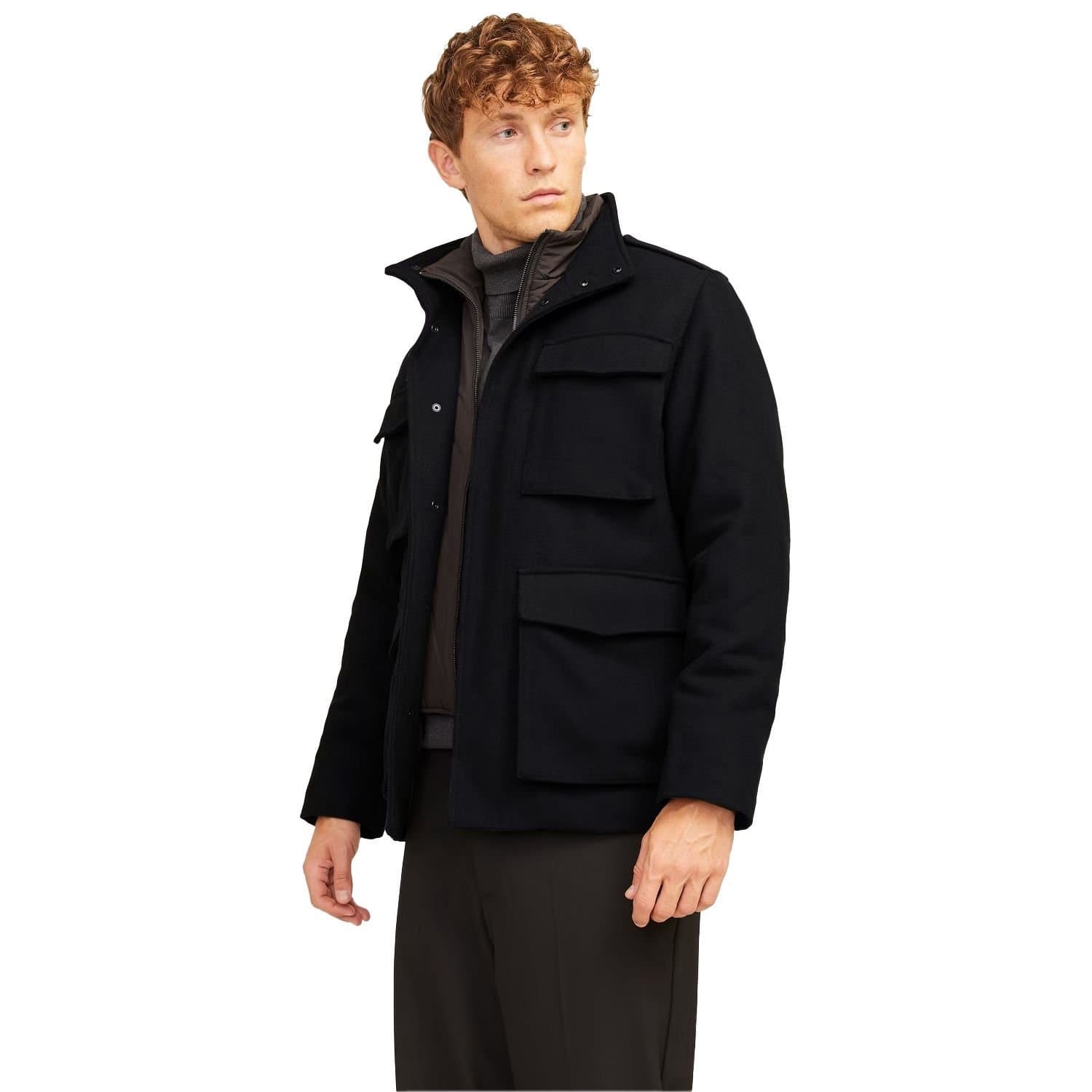 jack & jones Jack & Jones Men's Alex Multi Pocket Regular Field Jacket in Black