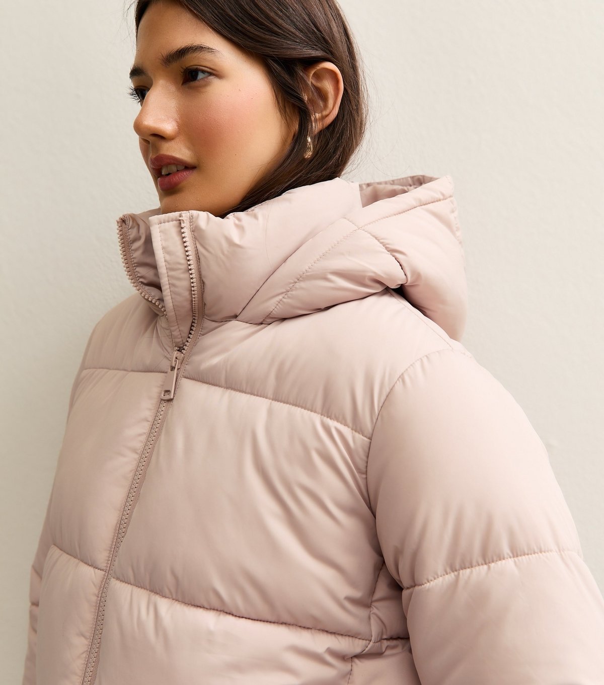 New Look Women's Light Pink Hooded Cropped Puffer Jacket New Look - 2